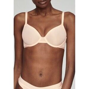 Cuup Beige Pink The Demi Spacer Semi Sheer Underwire Bra Sz 38F